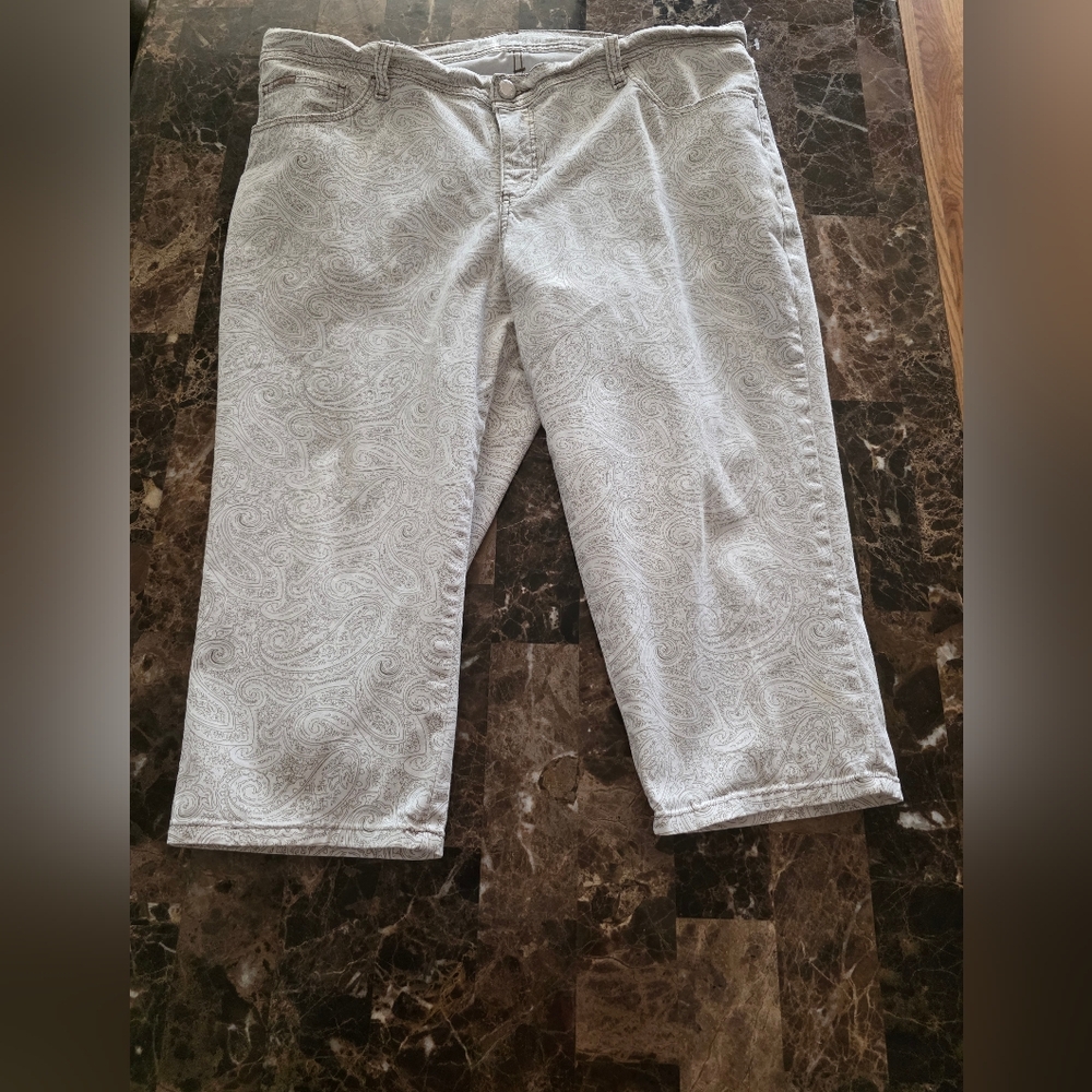 Capri Paisley Patterned Cropped Pants 2xl